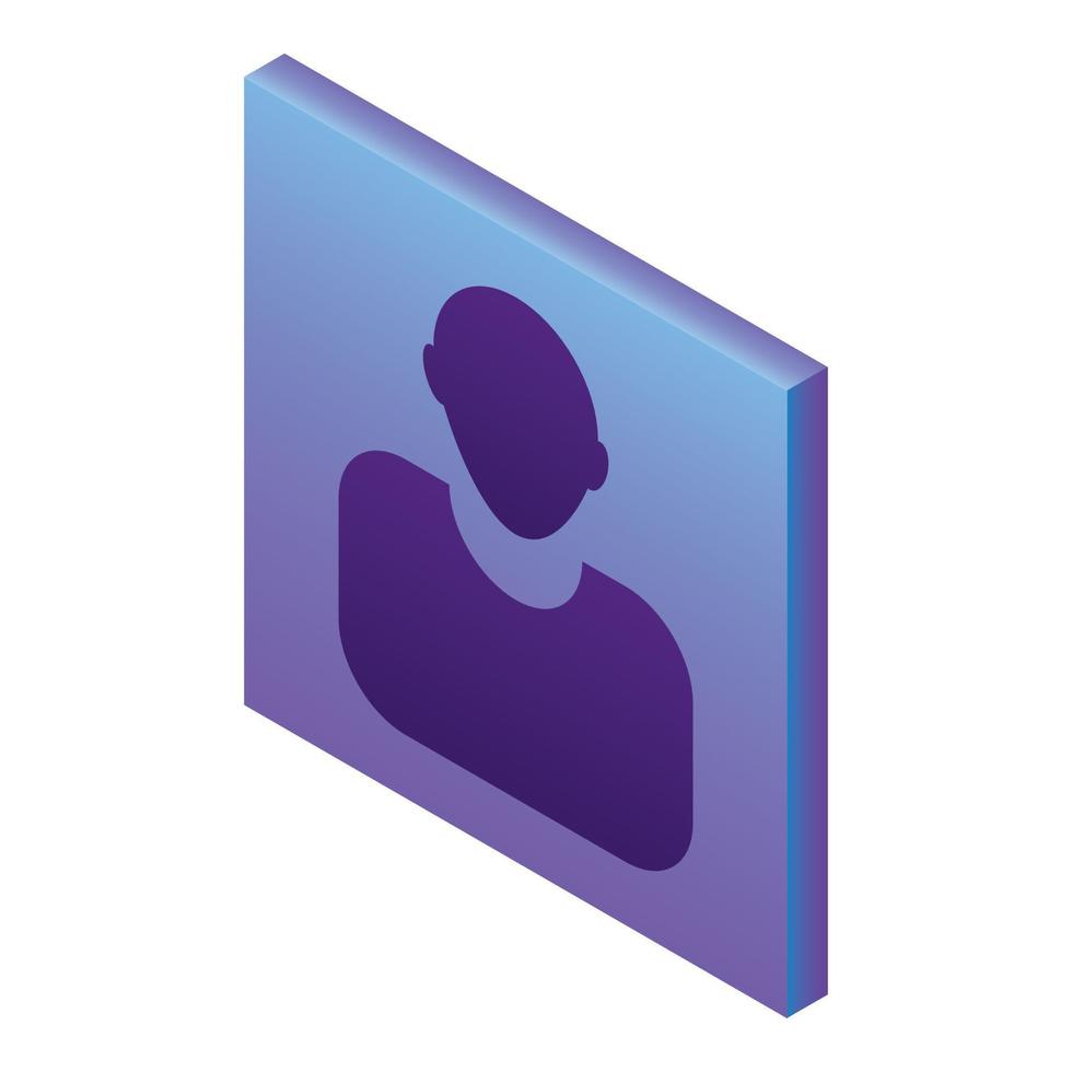 Square man avatar icon, isometric style vector