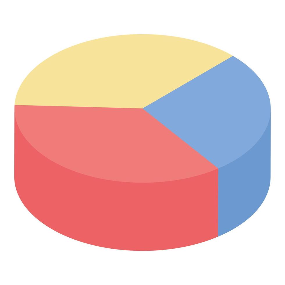 Business pie chart icon, isometric style vector