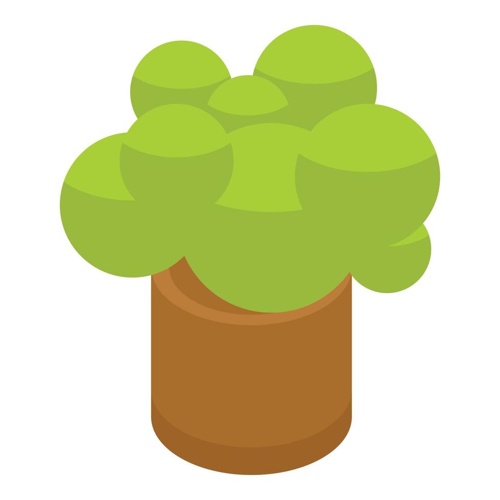 Bush pot icon, isometric style vector