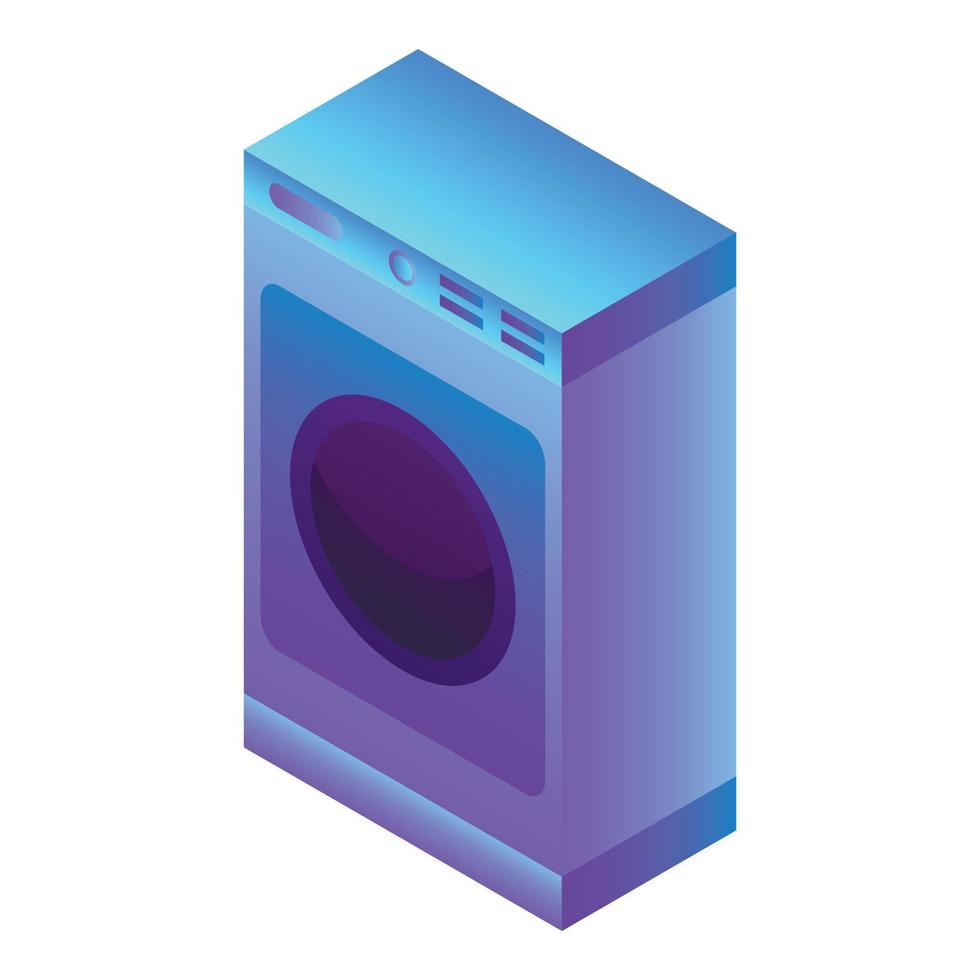 Wash machine icon, isometric style vector