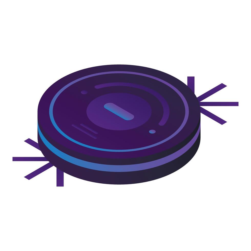 Robot vacuum cleaner icon, isometric style vector