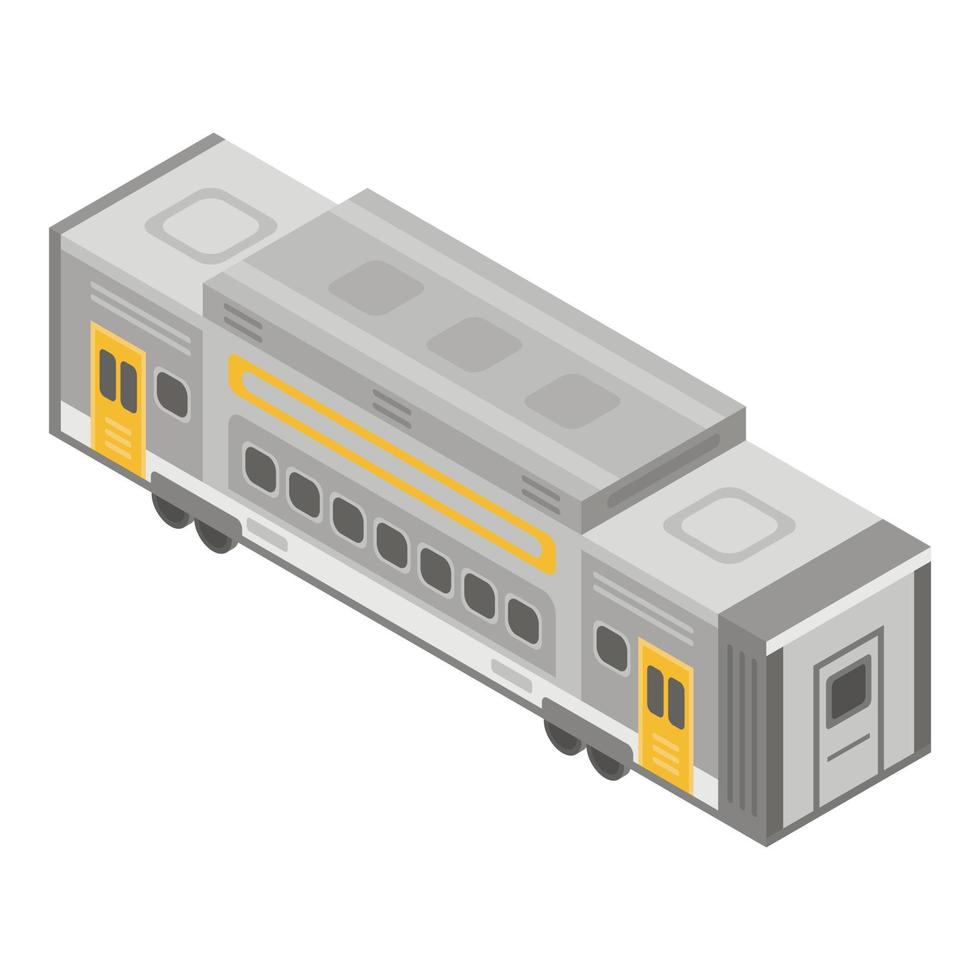 Luxury train wagon icon, isometric style vector