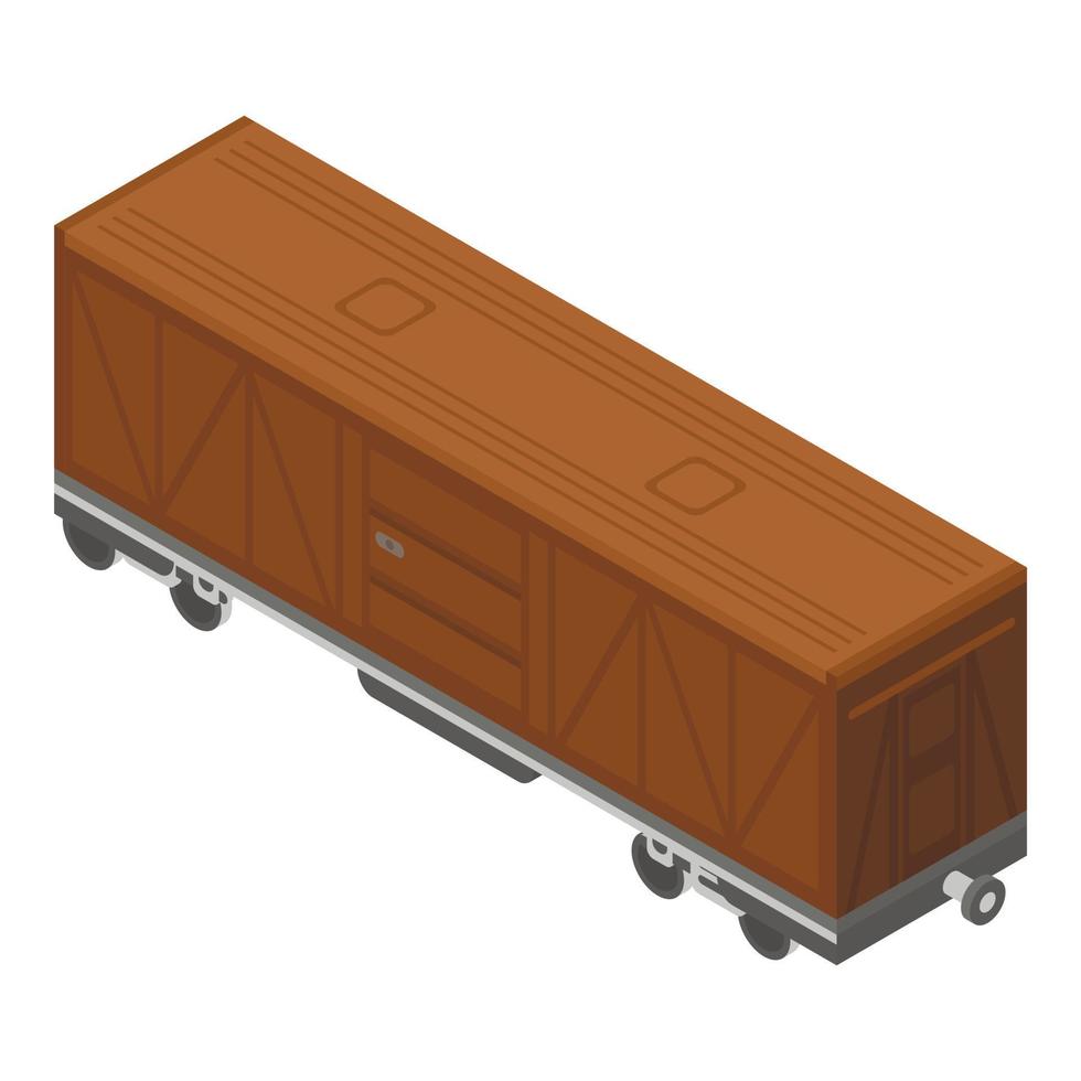 Train wagon icon, isometric style vector