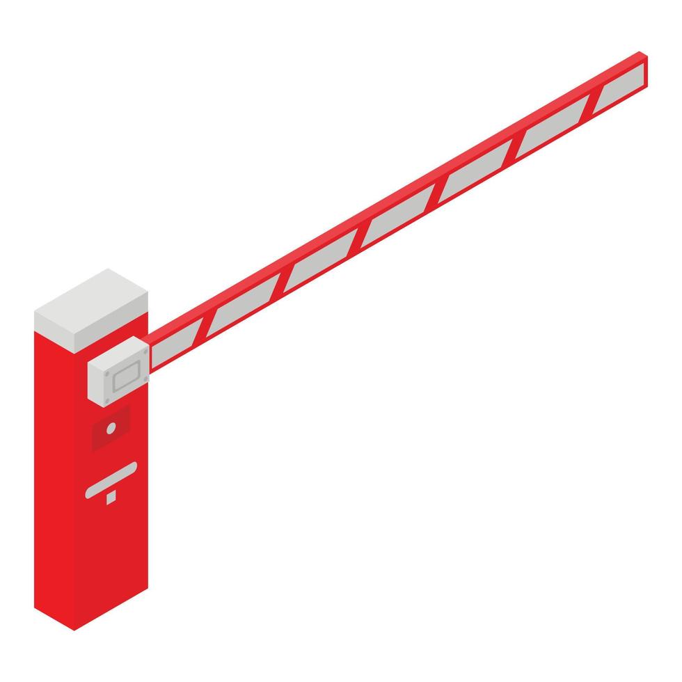 Railway barrier icon, isometric style vector