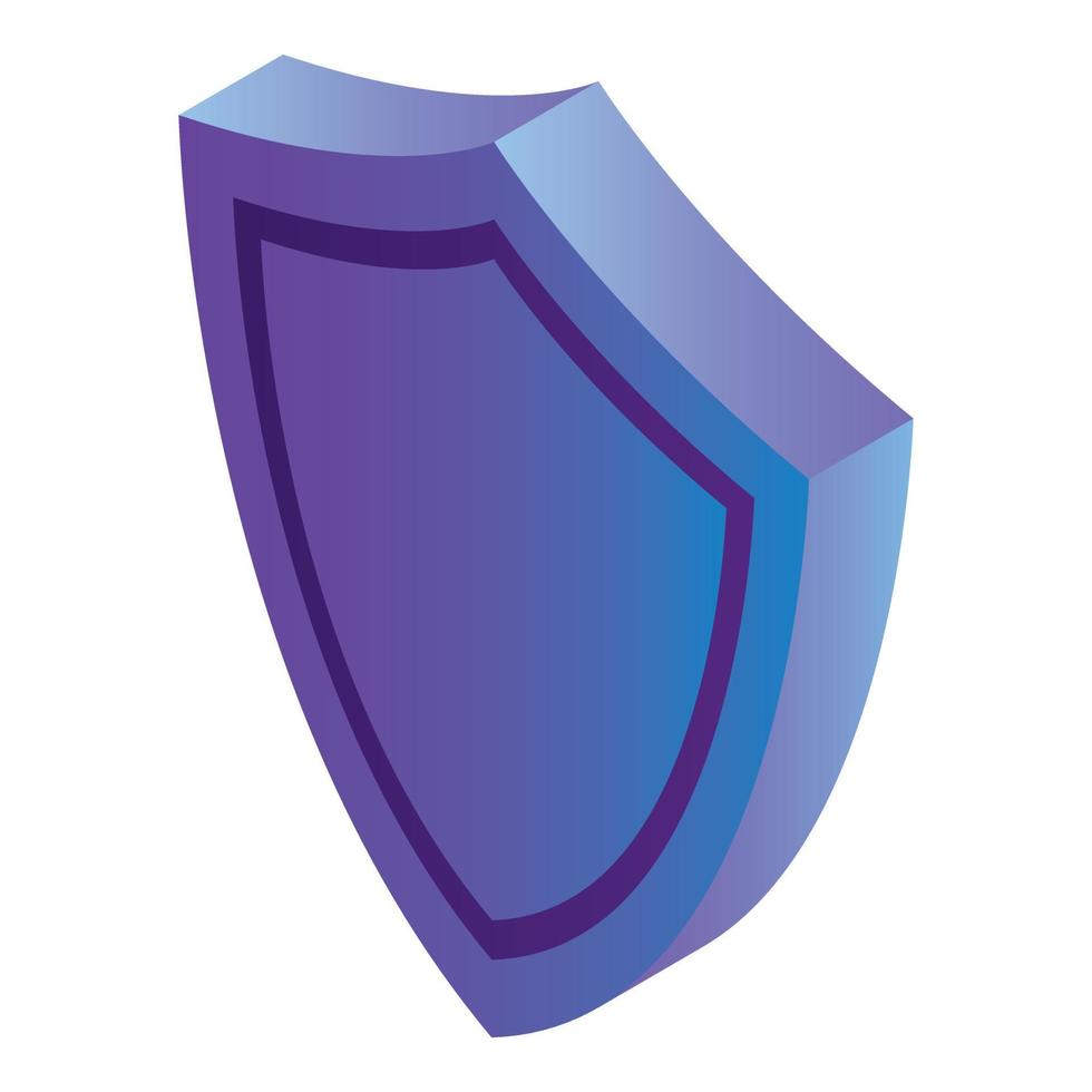 Shield icon, isometric style vector