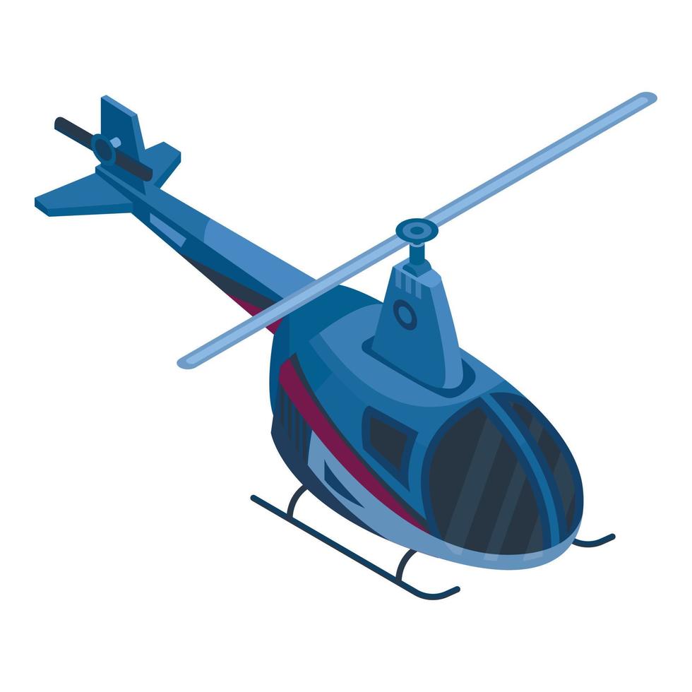 icono de helicóptero de dos pasajeros, estilo isométrico vector