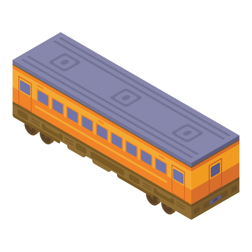 Country train wagon icon, isometric style vector