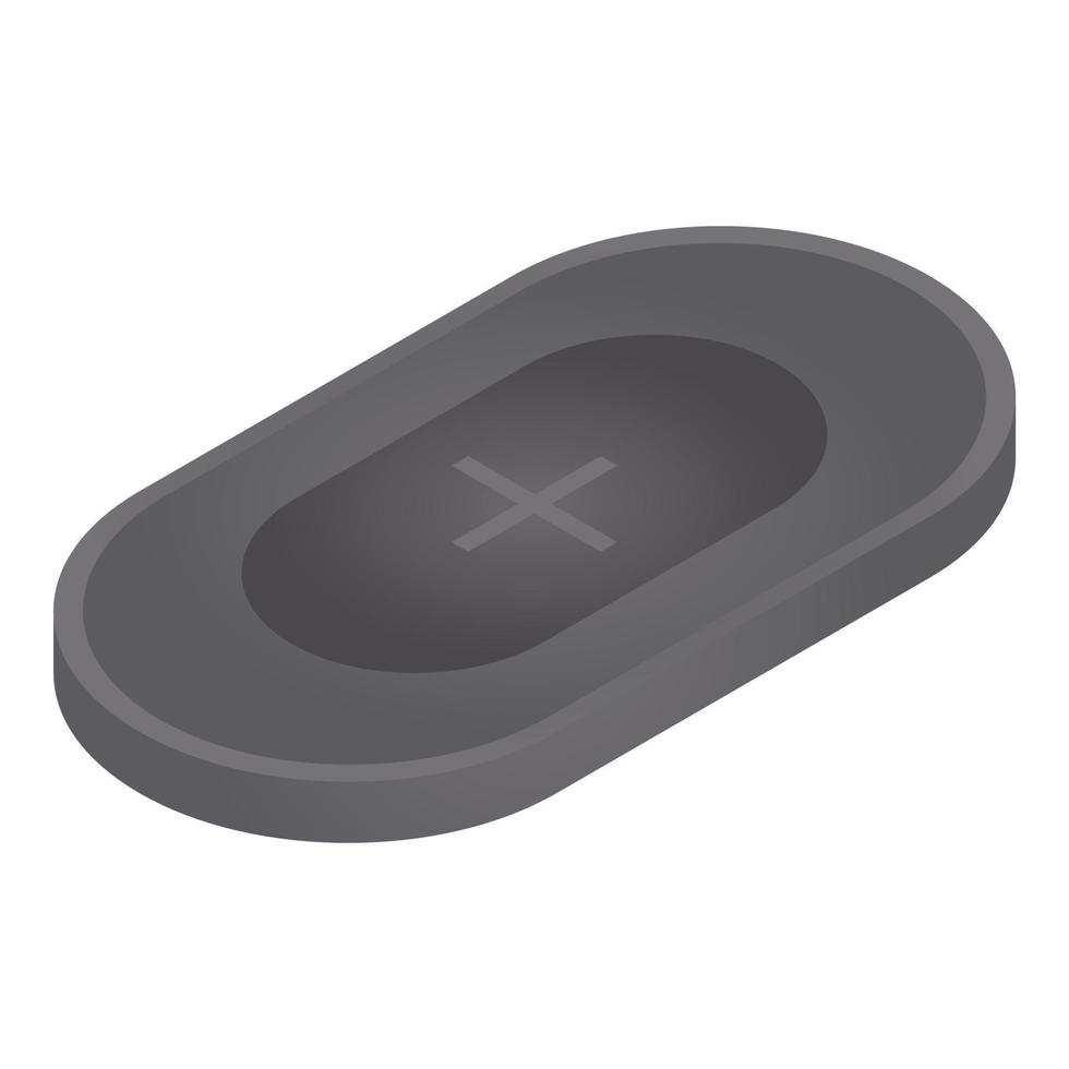 Phone wireless charger icon, isometric style vector