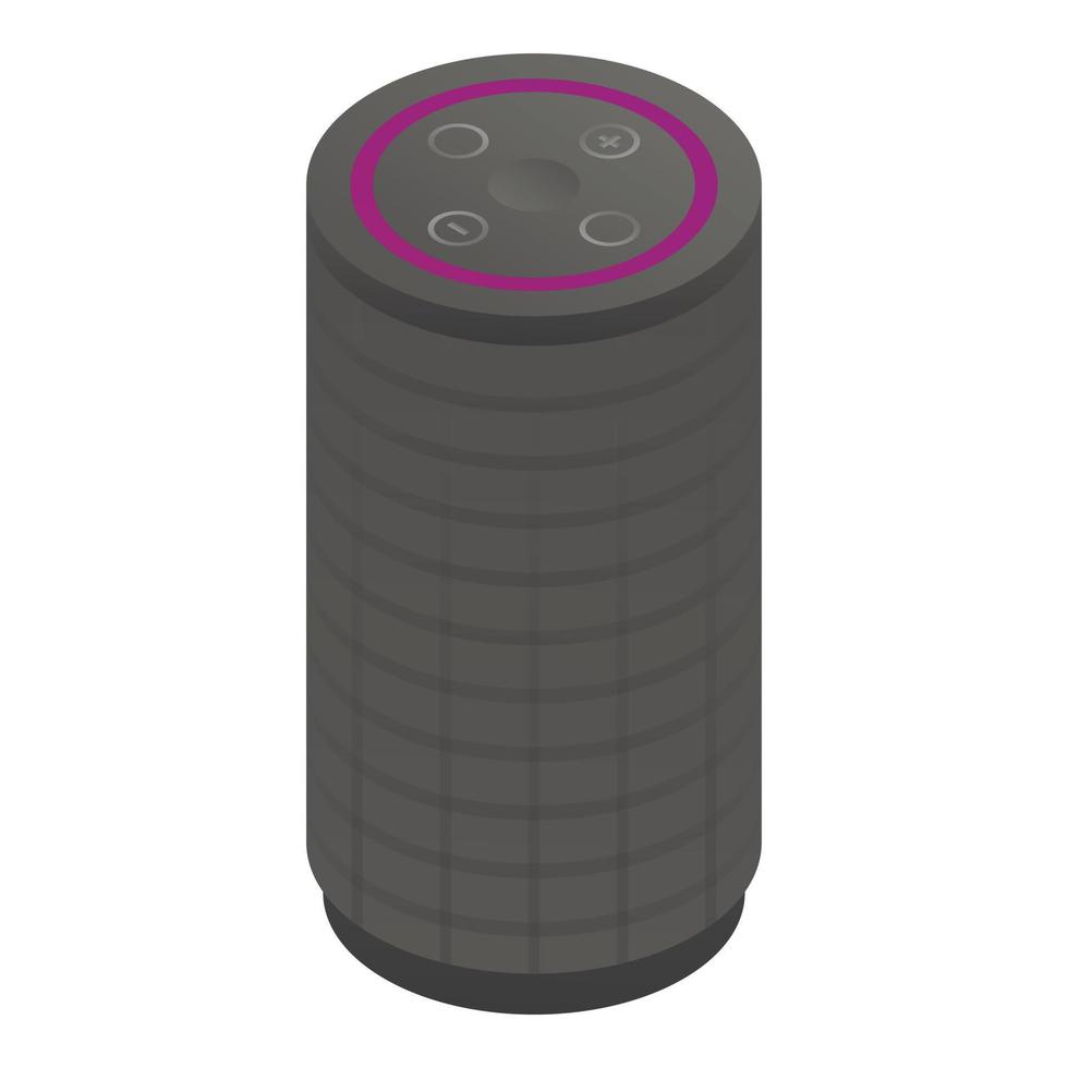 Black smart speaker icon, isometric style vector