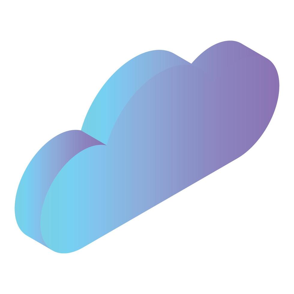 Computer data cloud icon, isometric style vector