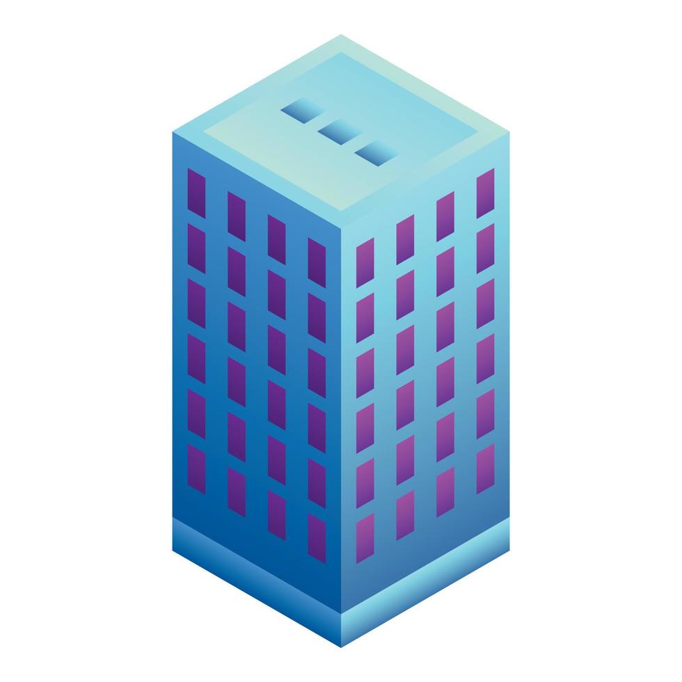 Office building icon, isometric style vector