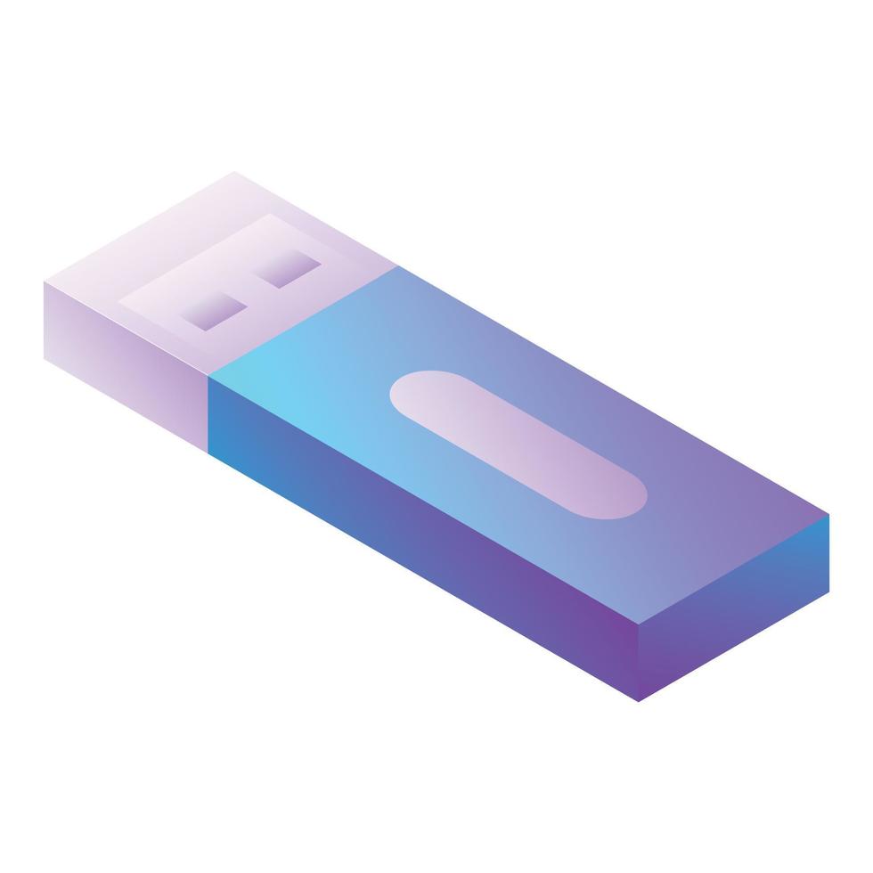 Usb flash disk icon, isometric style vector