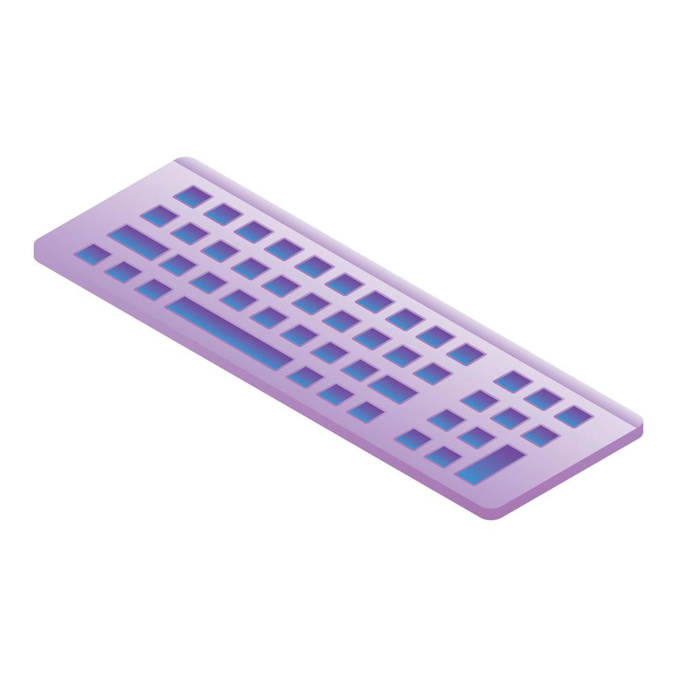 Computer keyboard icon, isometric style vector