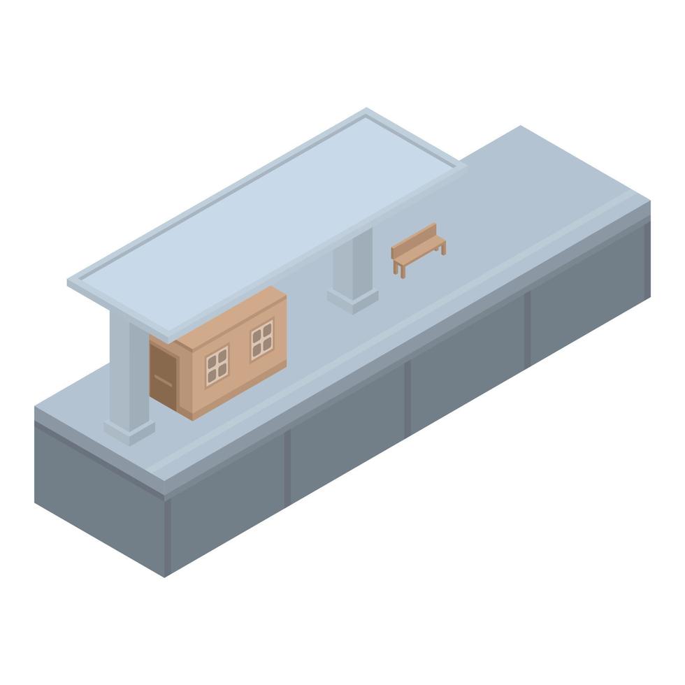 Railway station peron icon, isometric style vector