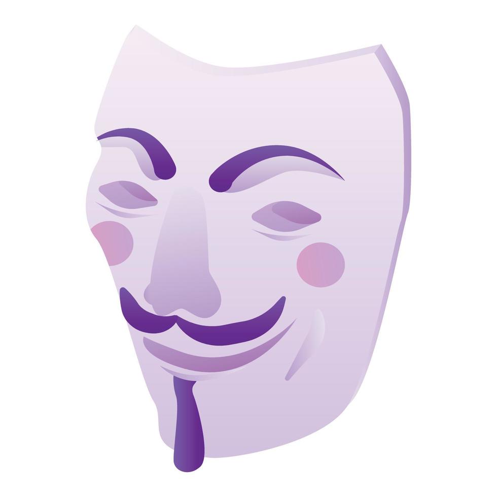 icono de máscara de hacker, estilo isométrico vector