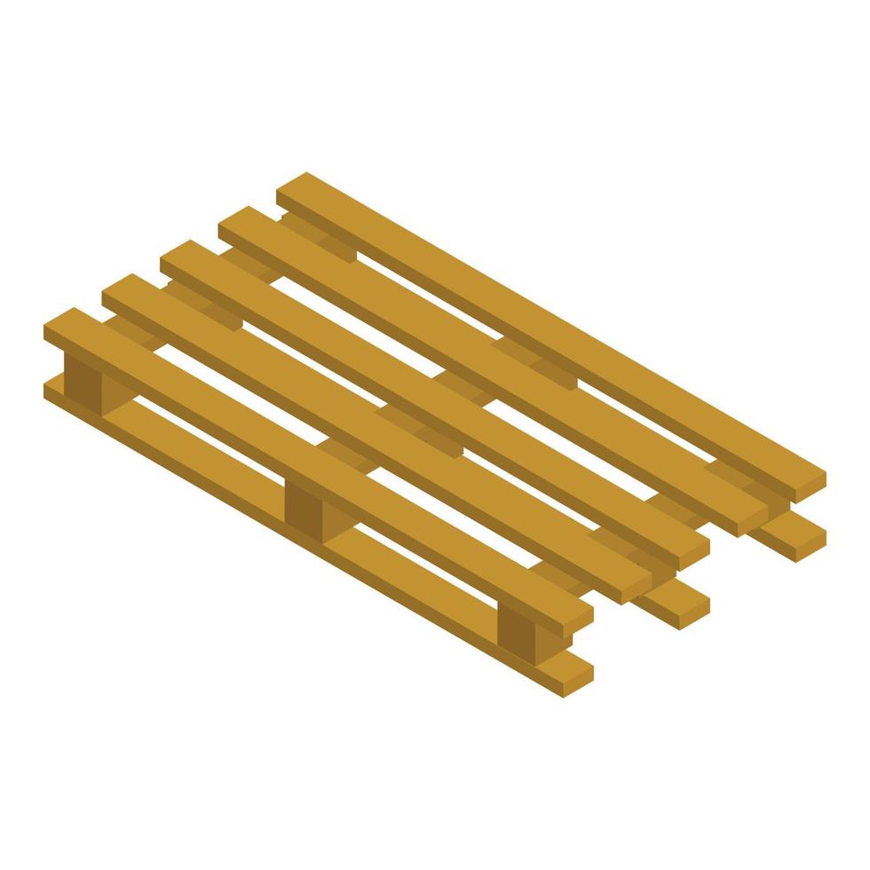 Wood pallet icon, isometric style vector