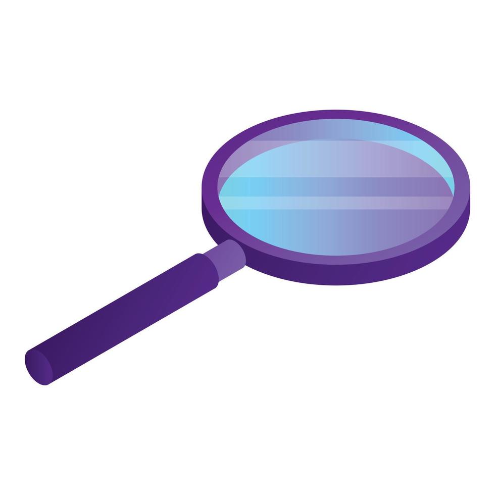 Magnify glass icon, isometric style vector