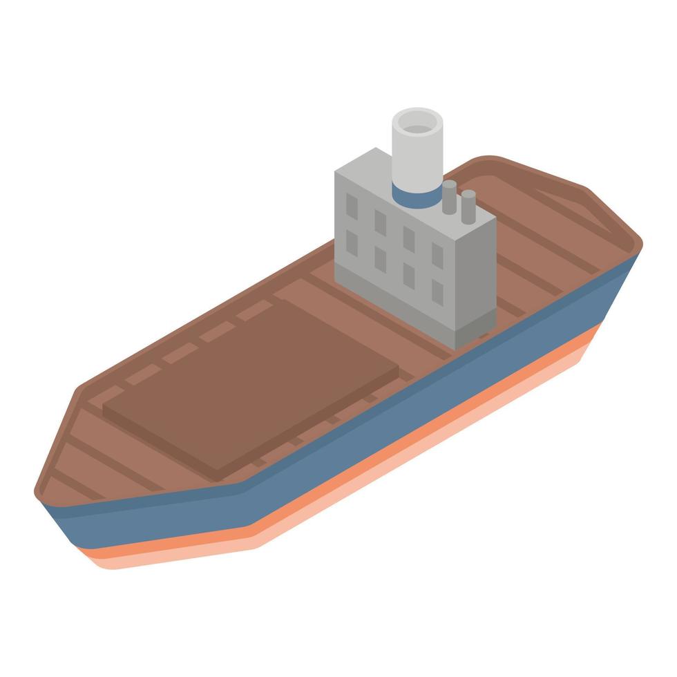 Cargo ship icon, isometric style vector