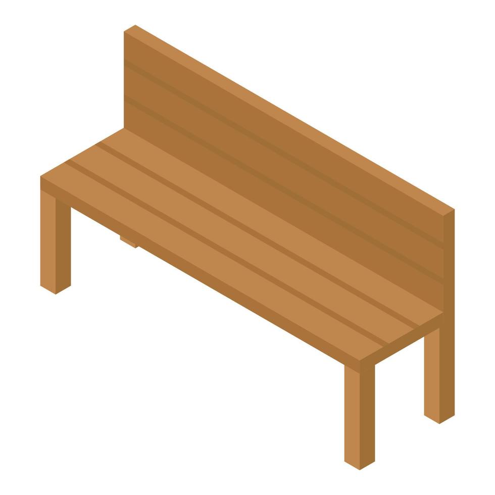 Wood bench icon, isometric style vector