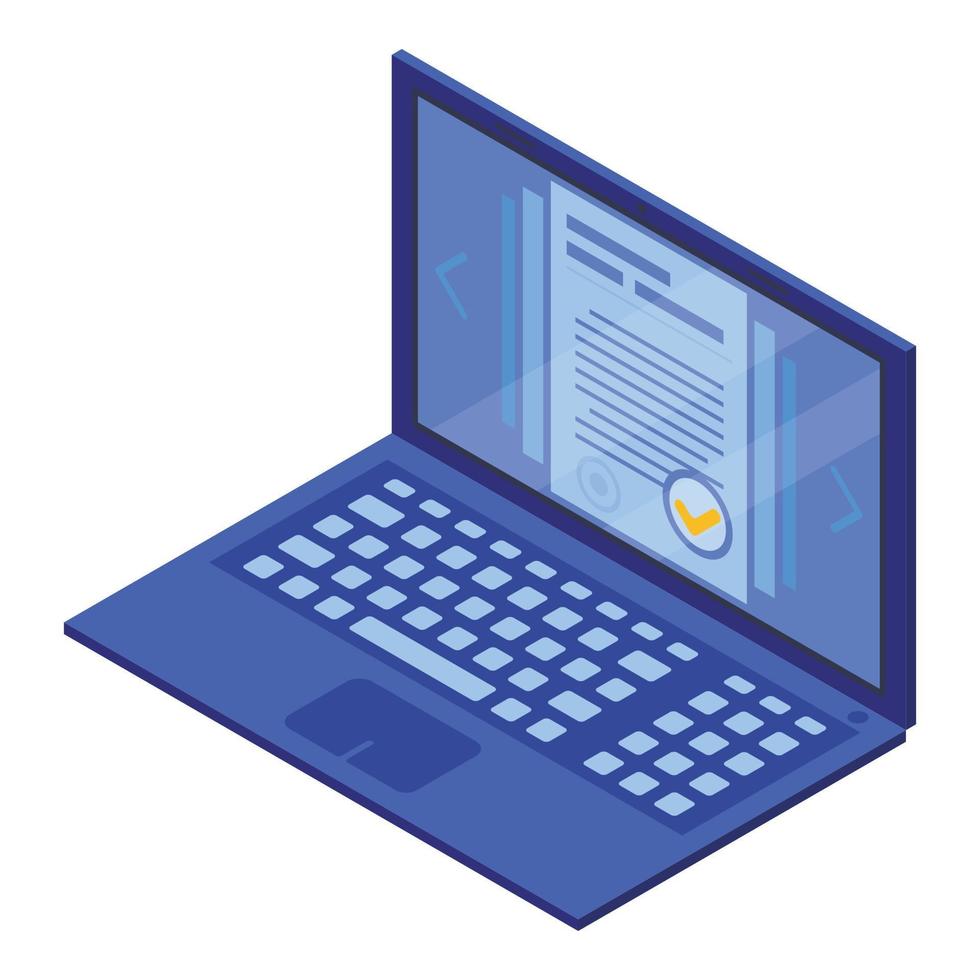 User laptop icon, isometric style vector