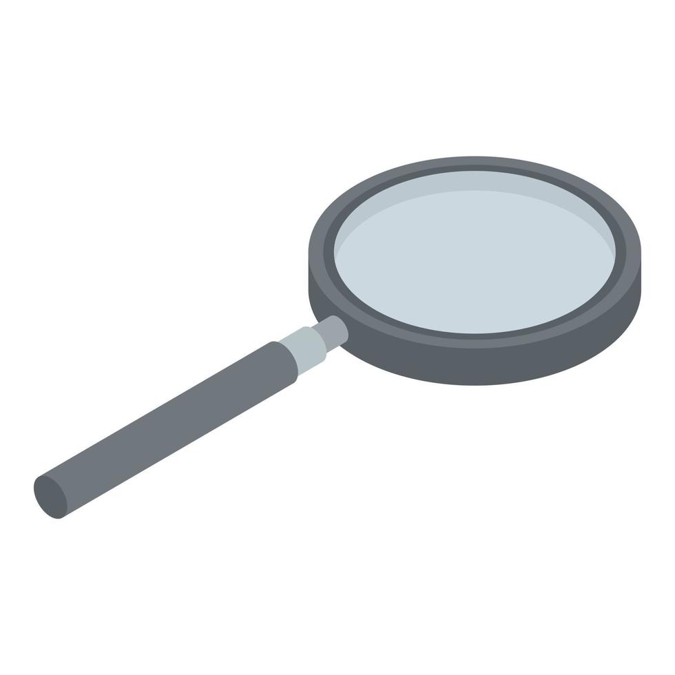 Magnify glass icon, isometric style vector