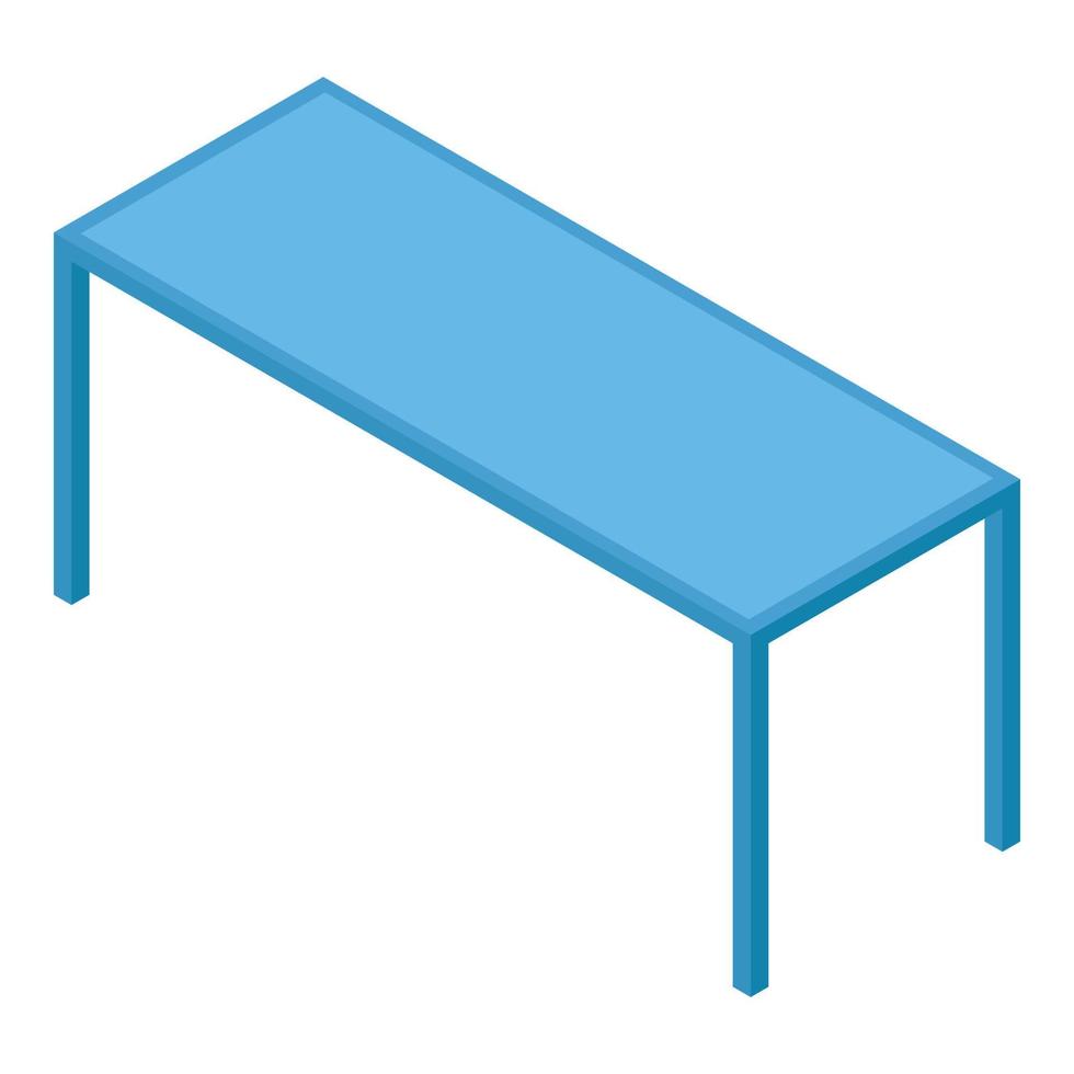 Long office table icon, isometric style vector