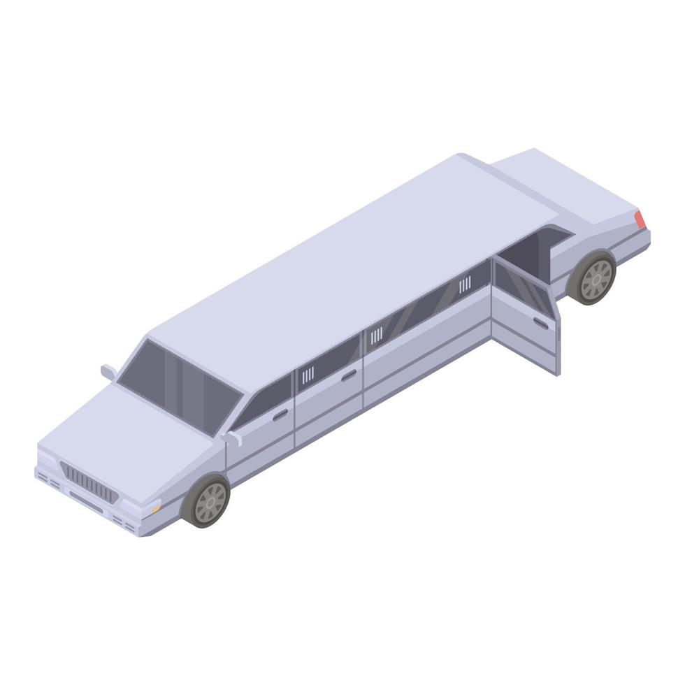 Open door limousine icon, isometric style vector