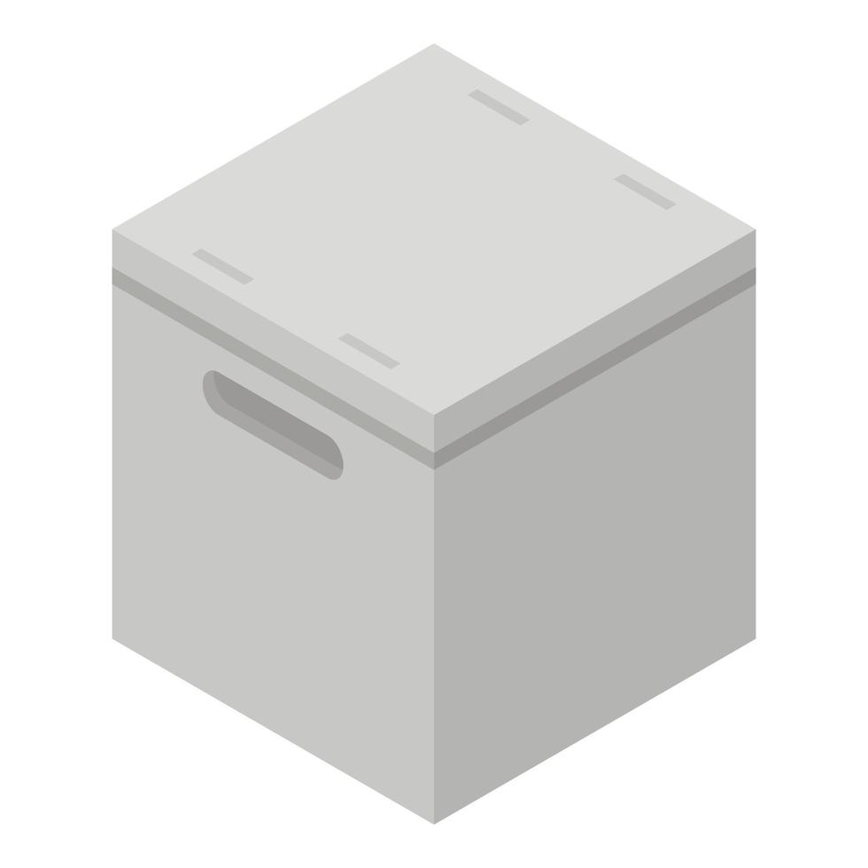 icono de caja de paquete de cubo, estilo isométrico vector