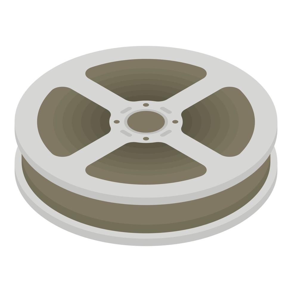 Film reel icon, isometric style vector