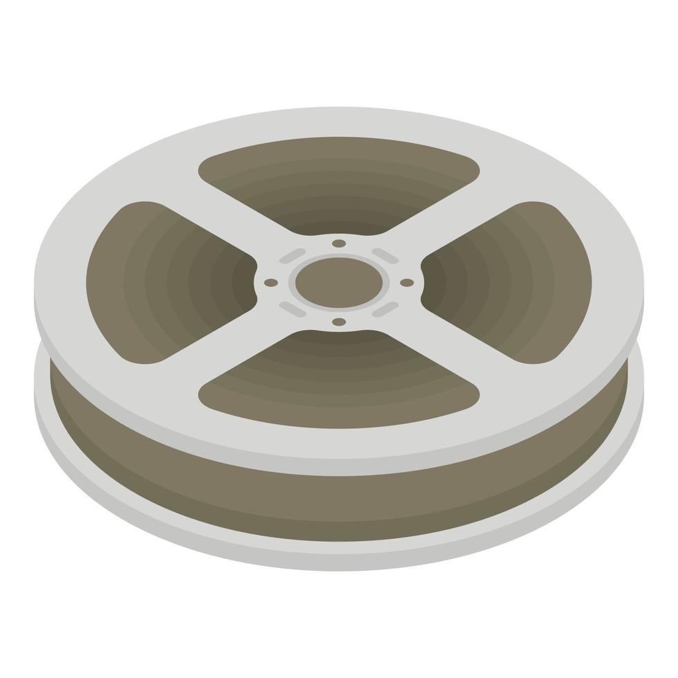 Film reel icon, isometric style vector