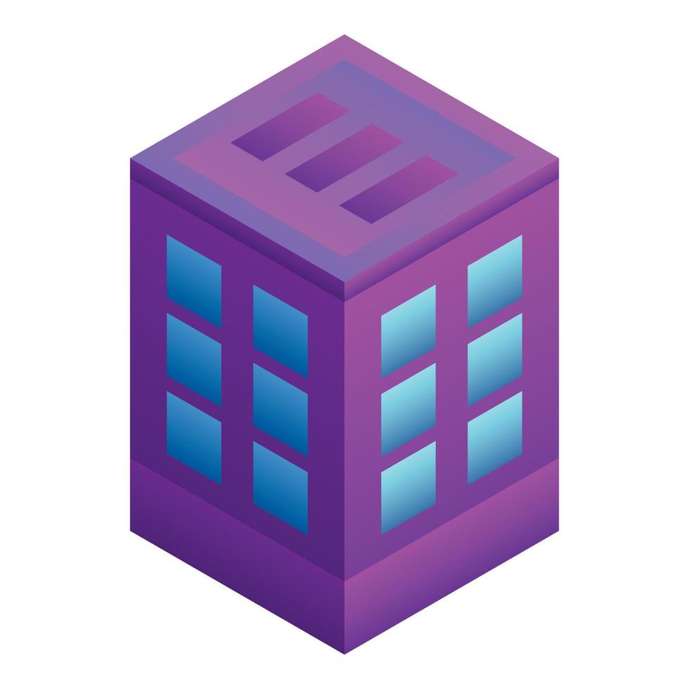 Intelligent city building icon, isometric style vector