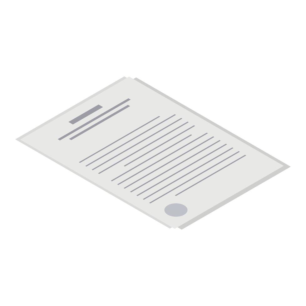 Manager papers icon, isometric style vector