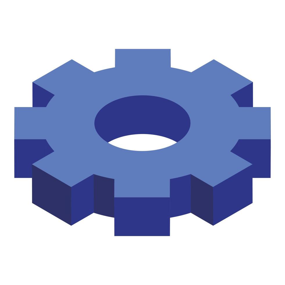 Gear icon, isometric style vector