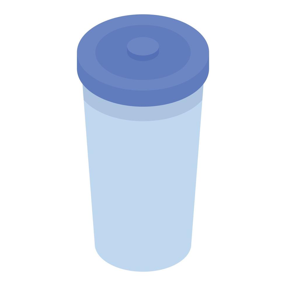icono de taza de té de plástico, estilo isométrico vector