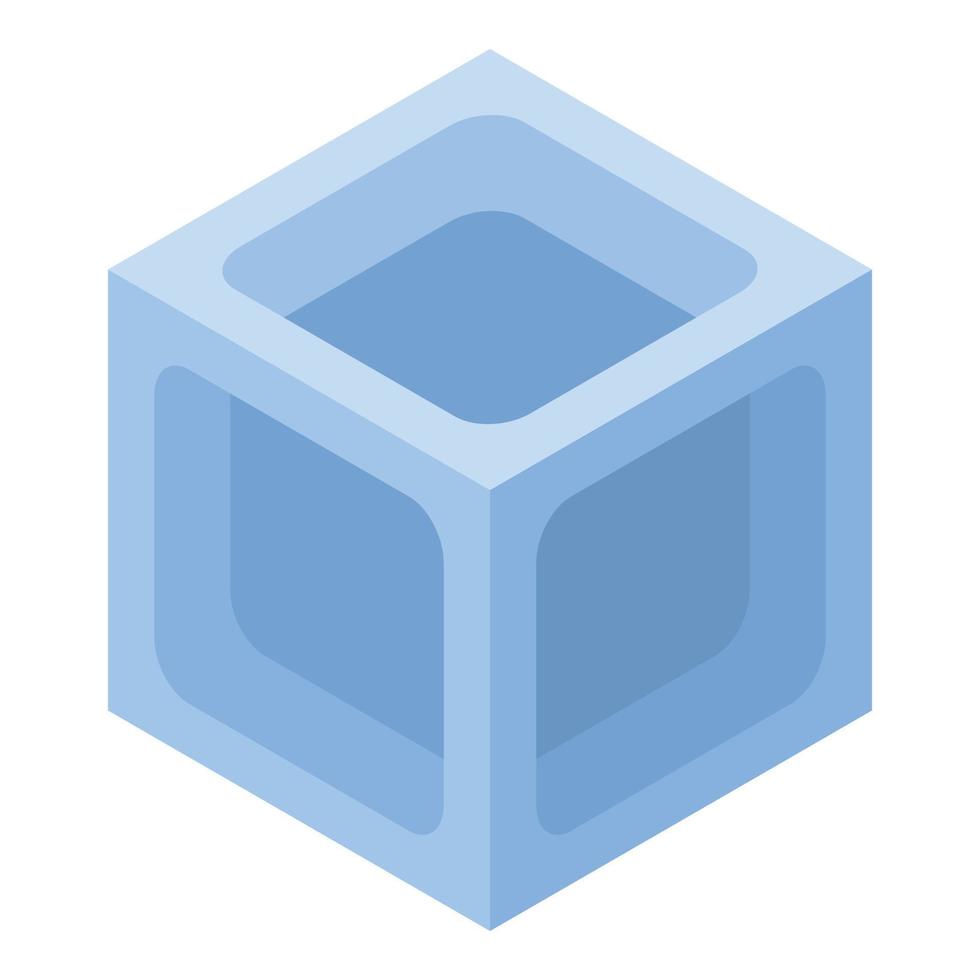 Cube lamp icon, isometric style vector