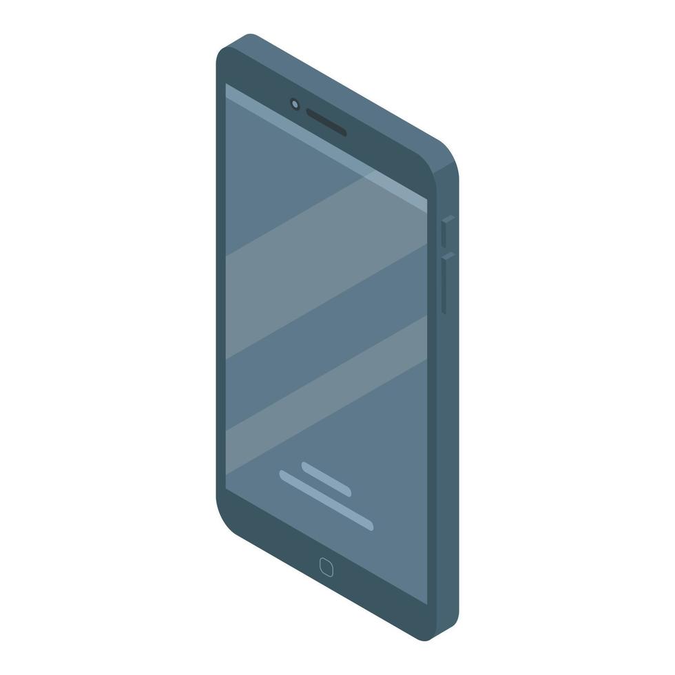 Protected smartphone icon, isometric style vector