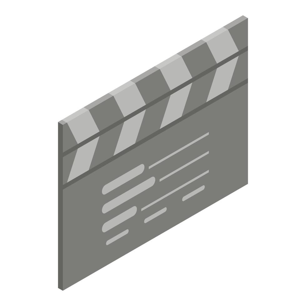 Video maker clap icon, isometric style vector