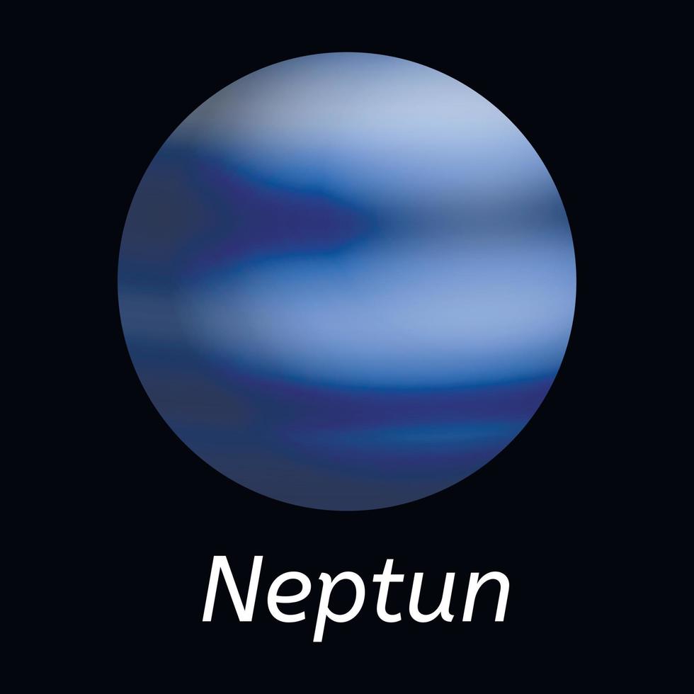 Neptun planet icon, realistic style vector