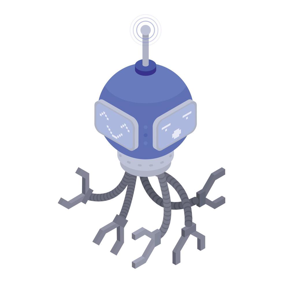 Modern chatbot icon, isometric style vector