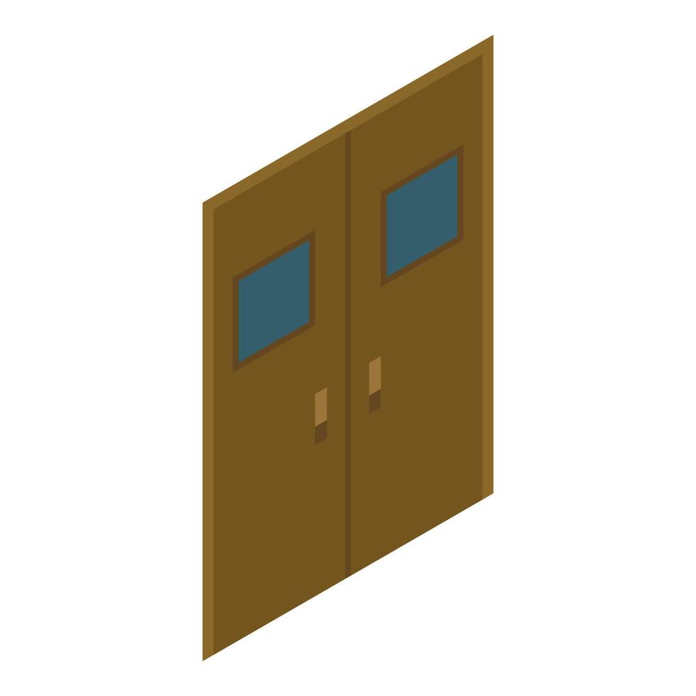 Surgical room doors icon, isometric style vector