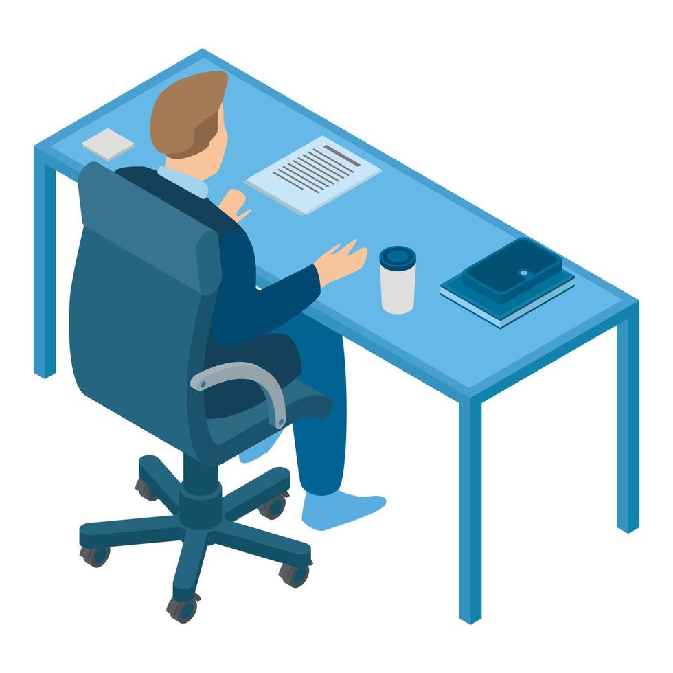 Office worker icon, isometric style vector