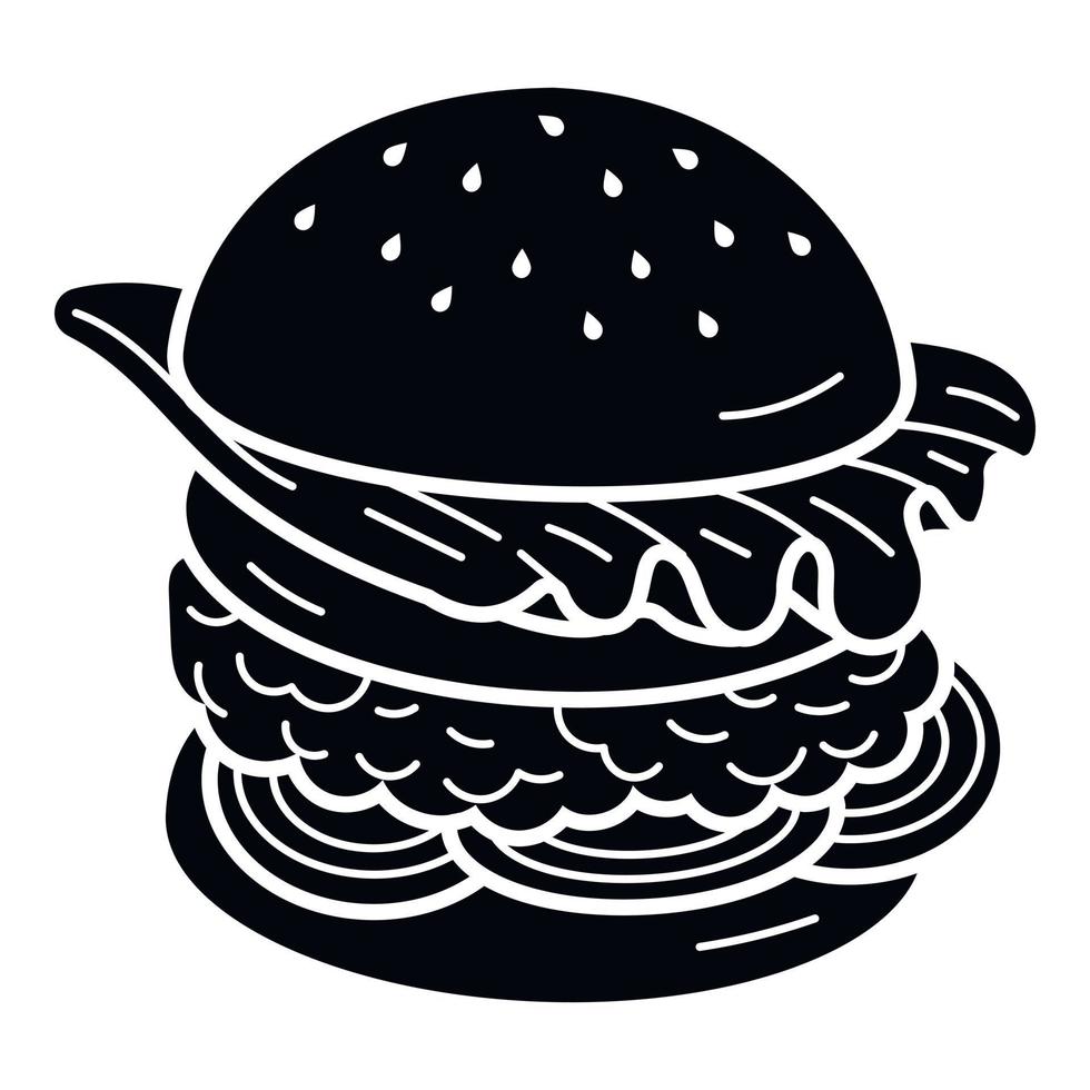 Double burger icon, simple style vector