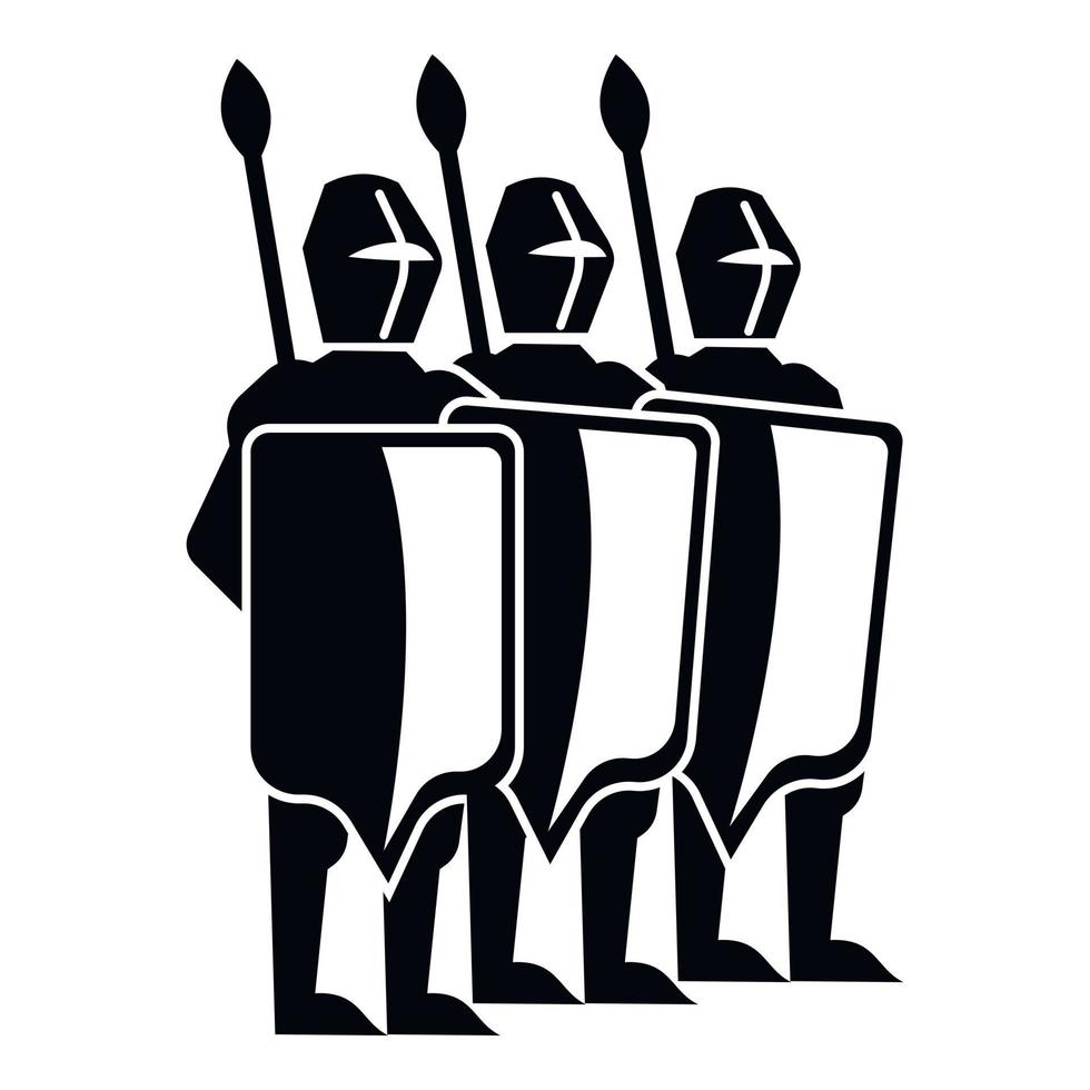 Group medieval warriors icon, simple style vector