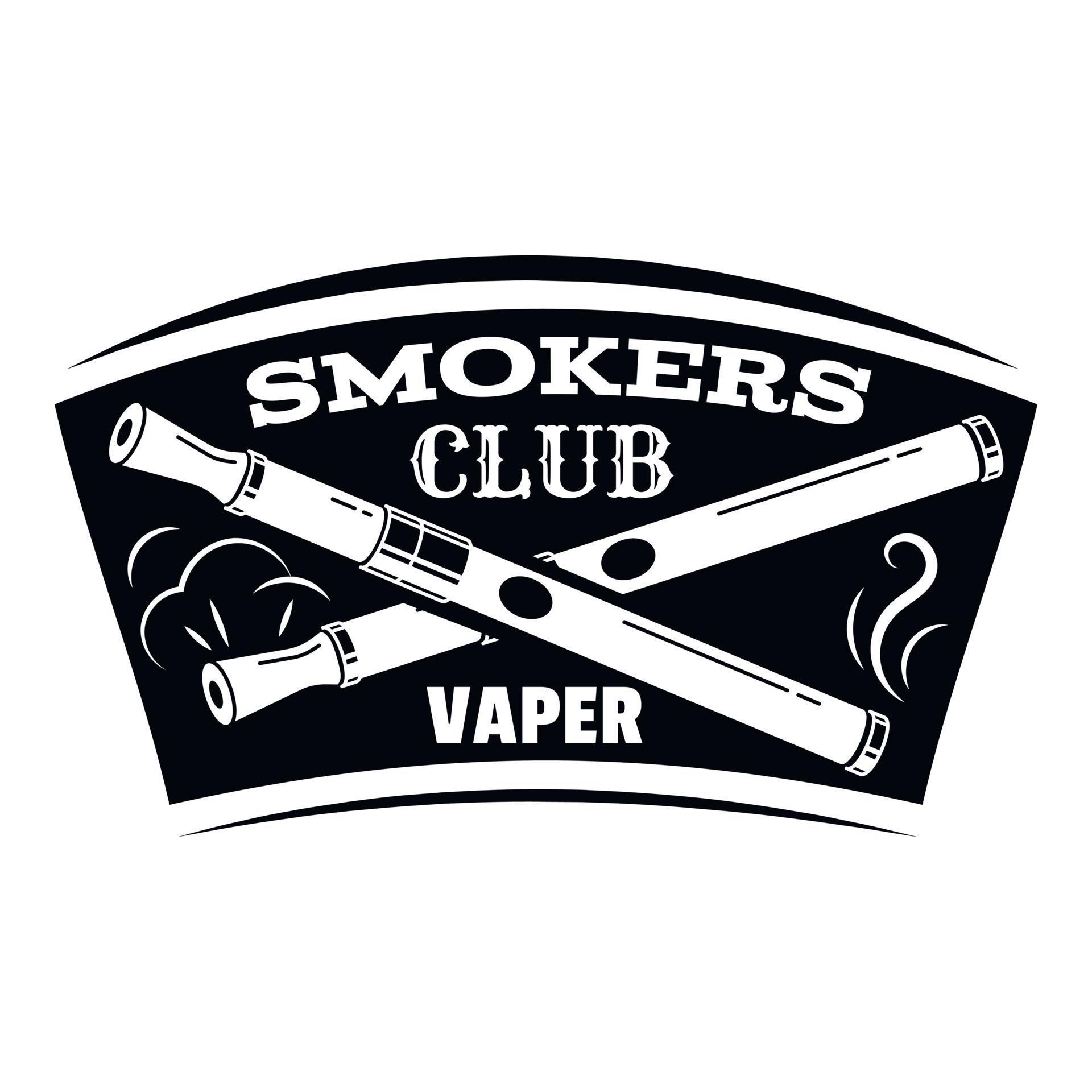 Vape smokers club logo, simple style 15384460 Vector Art at Vecteezy