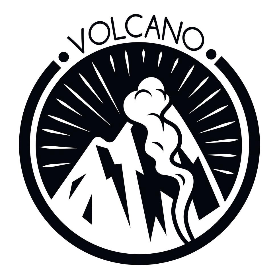 Volcano hill logo, simple style vector