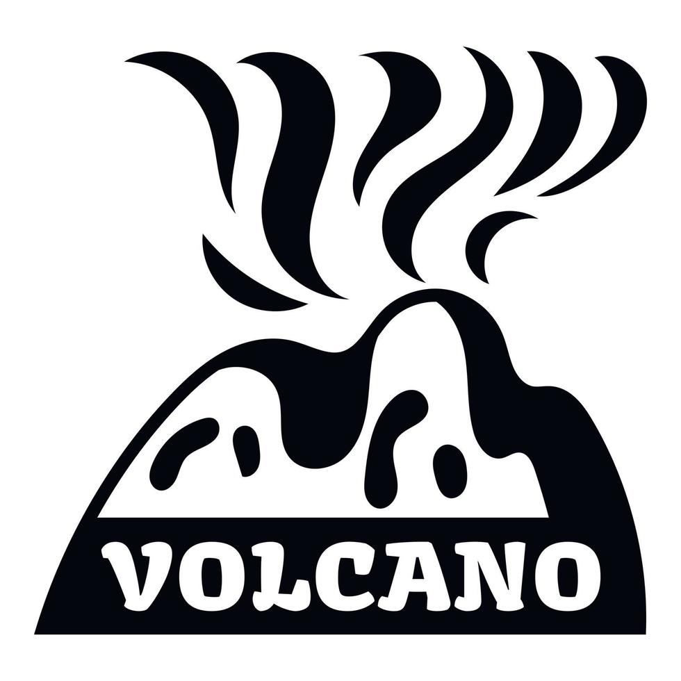 logotipo de erupción volcánica, estilo simple vector