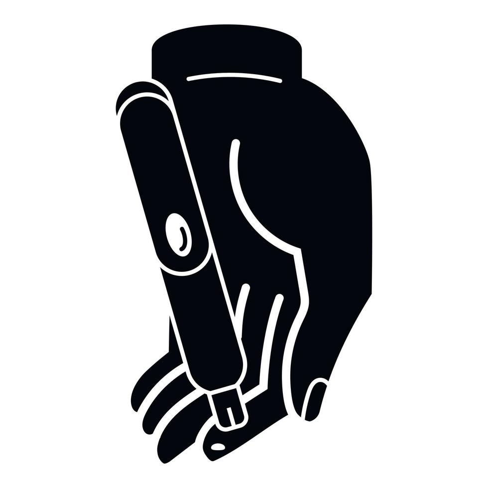 Finger glucose meter icon, simple style vector