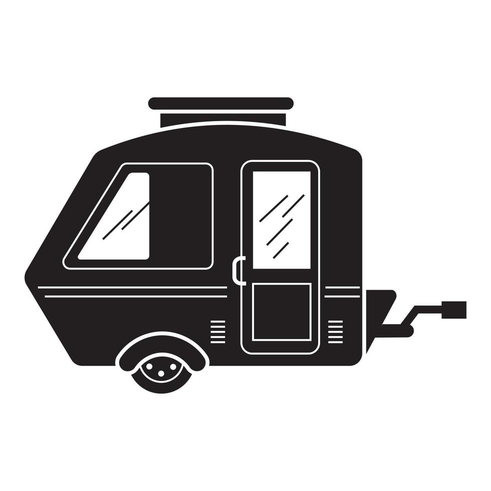 Tourist trailer icon, simple style vector