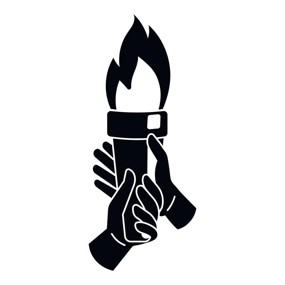 Olympic game fire icon, simple style vector