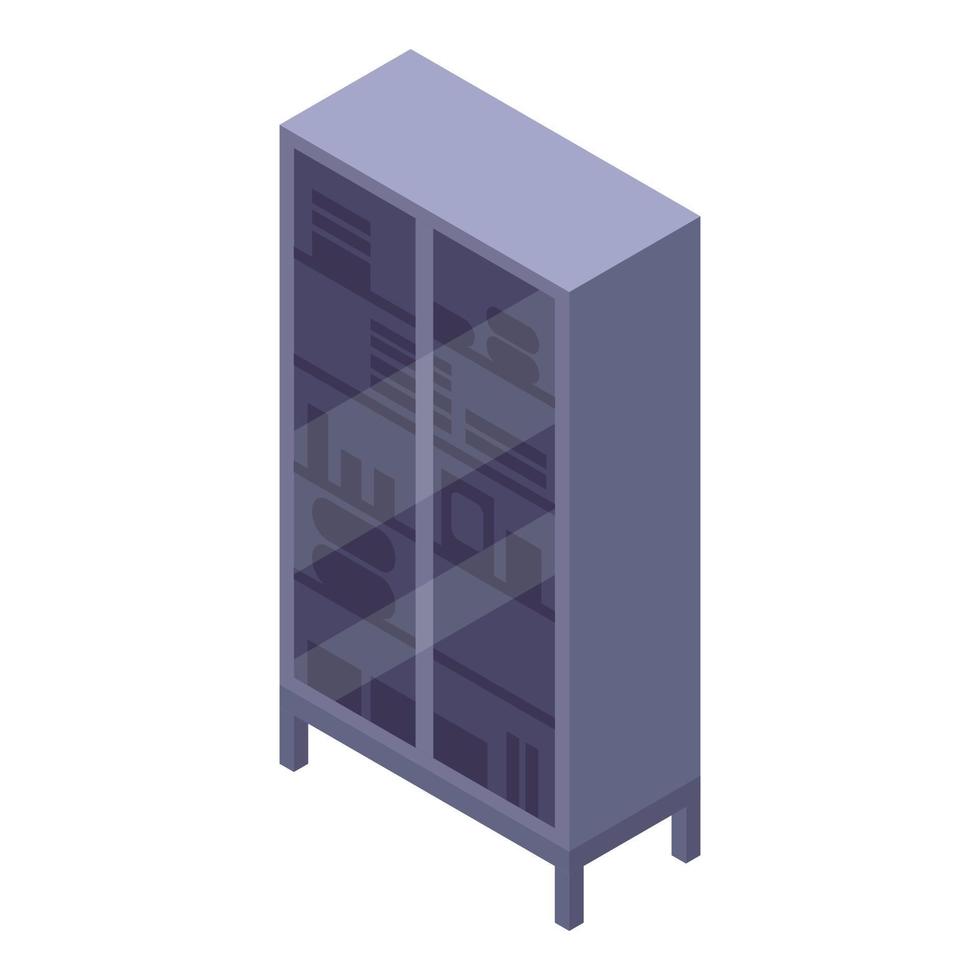 Surgical glass wardrobe icon, isometric style vector